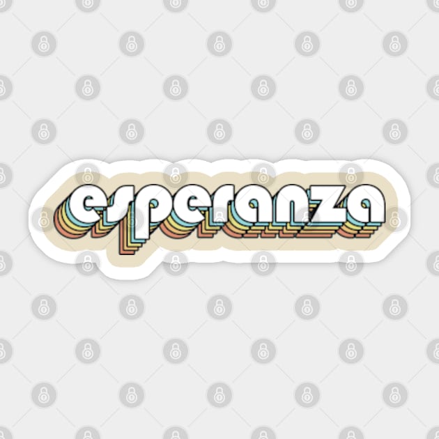 Esperanza - Retro Rainbow Typography Faded Style Sticker by Paxnotods